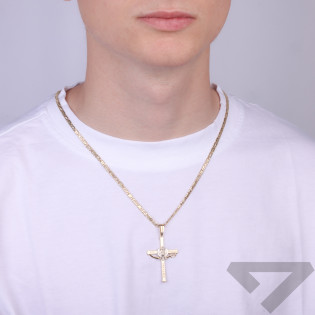 Krzyżyk złoty Patriotyczny z godłem i napisem Bóg Honor Ojczyzna