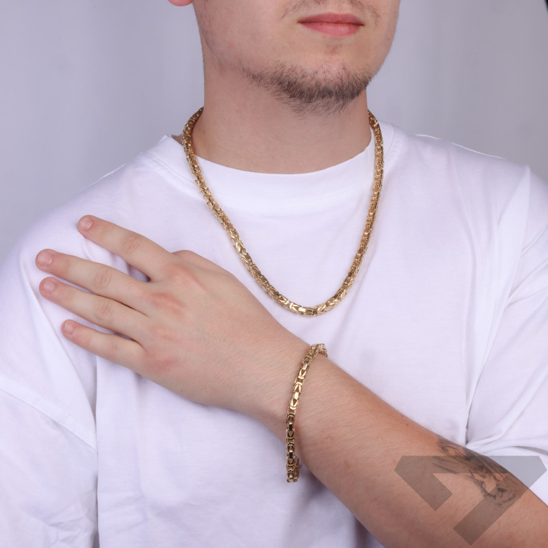 Bransoleta złota splot królewski