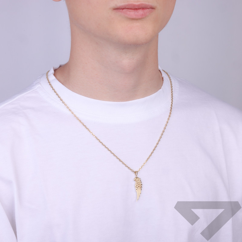 Zawieszka złota głowa orła na skrzydle