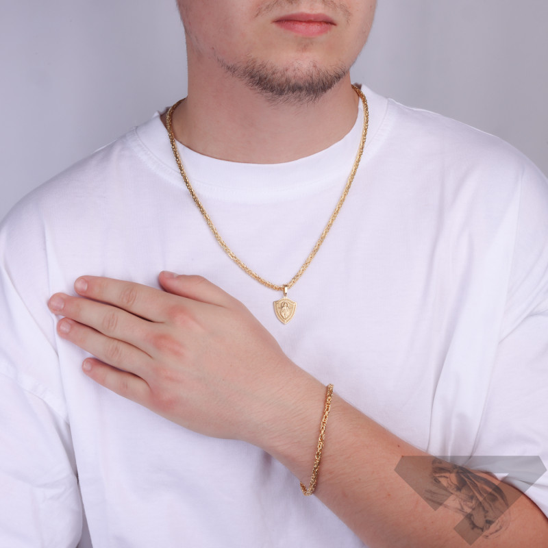 Medalik Pan Jezus Zmartwychwstały na tarczy próba 585