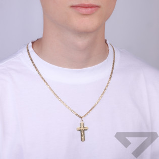 Krzyżyk złoty z nakładanym wizerunkiem Pana Jezusa