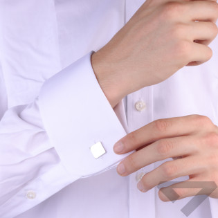 Spinki do mankietów srebrne kwadraty