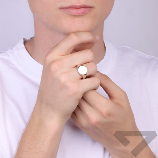 Sygnet owalny gładkie srebro