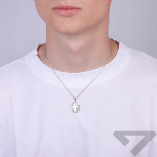 Medalik srebrny rodowany Benedyktyński