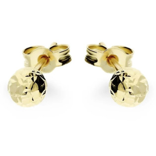 Kolczyki złote grawerowane kulki 6 mm