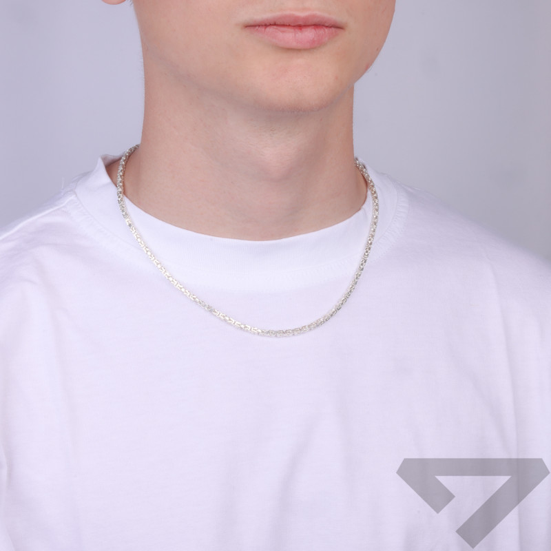 Łańcuszek srebrny splot królewski