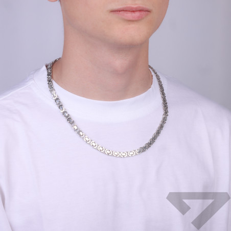 Łańcuszek srebrny rodowany bizantyna