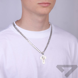 Łańcuszek męski pancer srebro rodowane