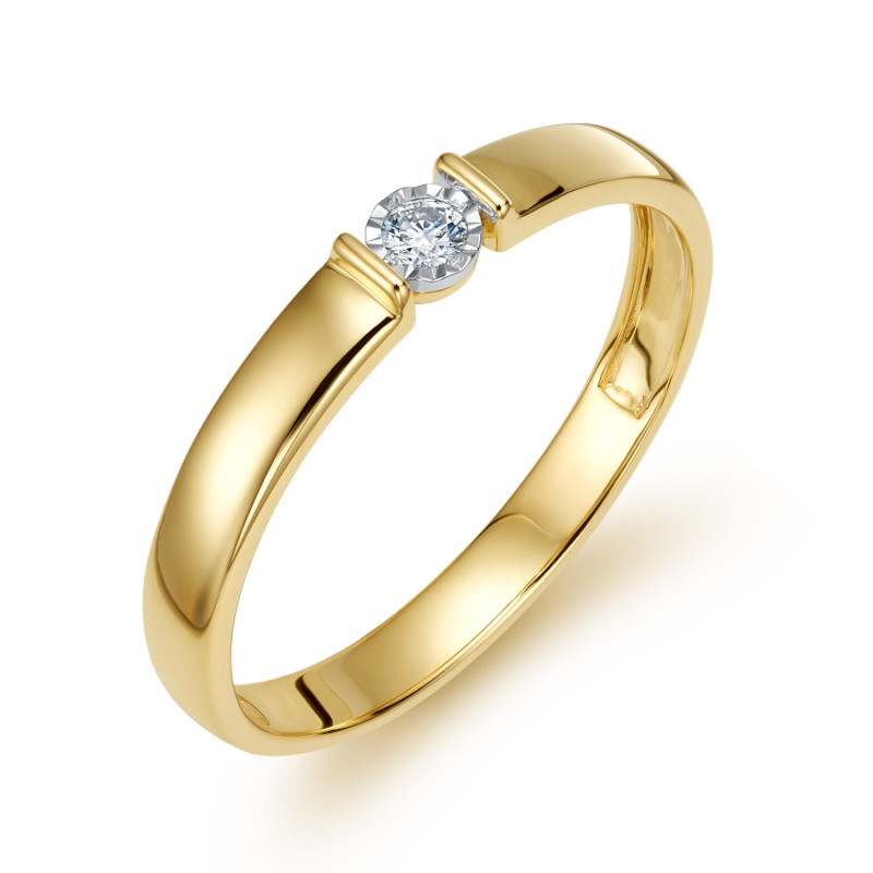 Pierścionek zaręczynowy z białego złota z diamentem - JubilerSezam.pl