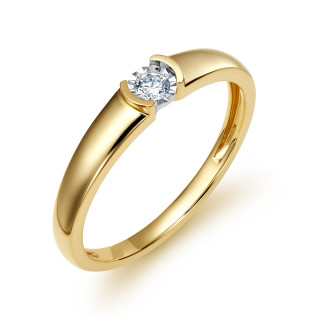 Pierścionek zaręczynowy z białym diamentem LC JR13529 Y próba 585