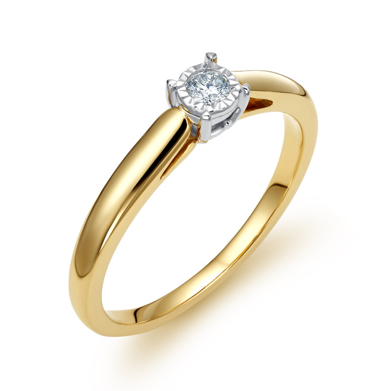 Pierścionek zaręczynowy z diamentem LC RR579 Y próba 585