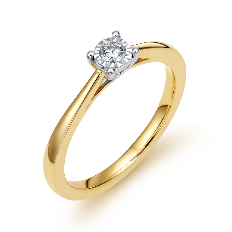 Pierścionek zaręczynowy z diamentem LC RR809 Y próba 585