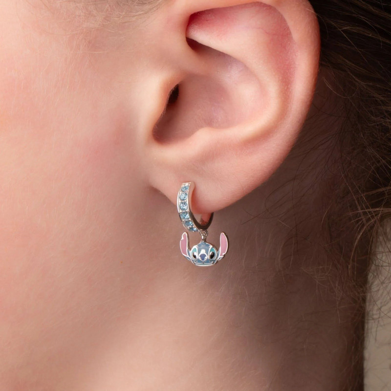 Kolczyki kółka z cyrkoniami Disney Stitch dla dziewczynki, srebro 925 ES00099SRQL.CS