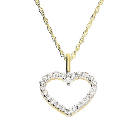 Naszyjnik złoty serce z cyrkoniami zawieszone na łańcuszku singapur