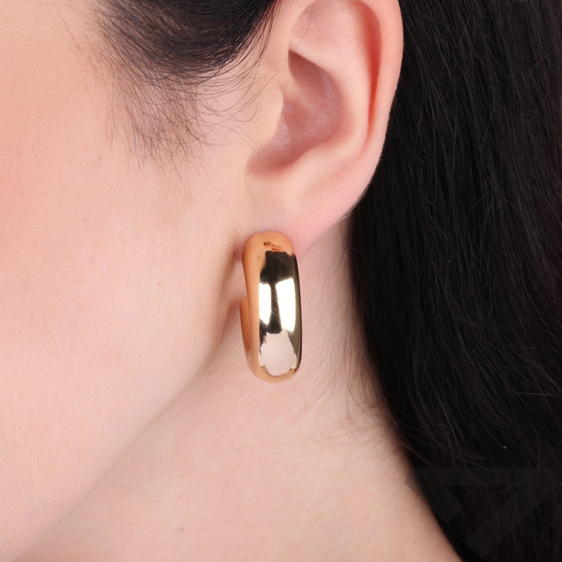 Kolczyki VIRAL pół kółka rurka dmuchane