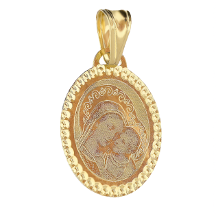 Medalik złoty Matka Boska z Dzieciątkiem próba 585