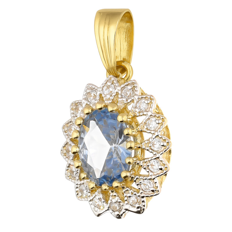 Zawieszka złota z akwamarynem próba 585