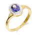 Pierścionek złoty z tanzanitem jubilerskim próba 585