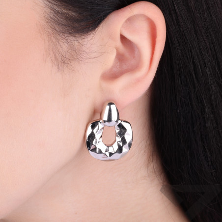 Kolczyki VIRAL dmuchana tafla koloru srebrnego