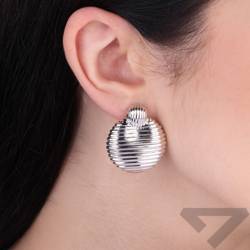 Kolczyki VIRAL koło dmuchane żłobione pasy