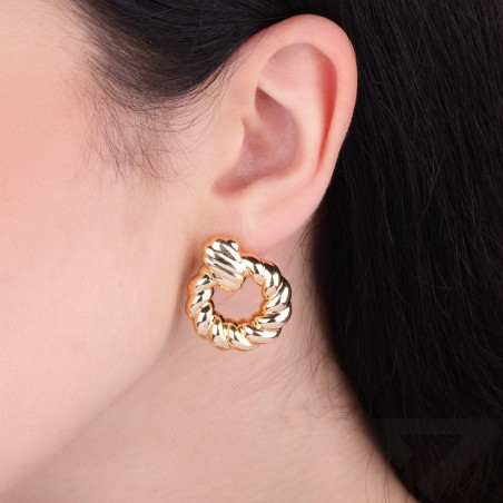 Kolczyki VIRAL koło dmuchane w kształcie precla z poprzeczką