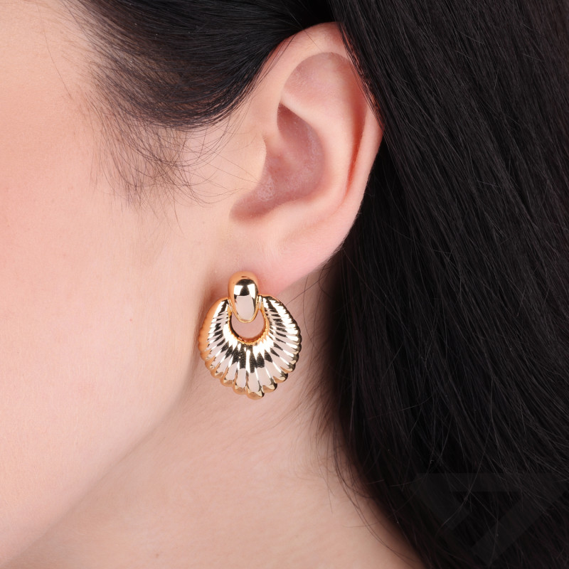 Kolczyki VIRAL dmuchana kropla tłoczona z poprzeczką