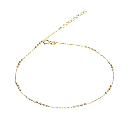 Bransoleta na nogę z grawerowanymi kulkami na łańcuszku
