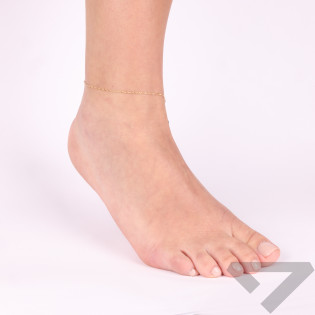 Bransoleta złota łańcuszkowa na nogę splot typu singapur próba 585