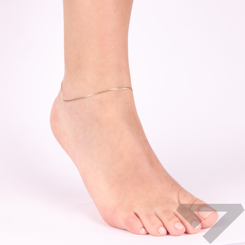 Bransoleta złota łańcuszkowa na nogę splot typu gucci