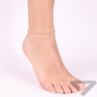Bransoleta srebrna na nogę splot rolo