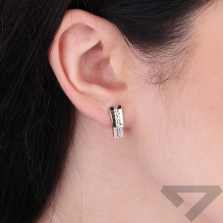 Kolczyki blaszki ze złota dwa kolory