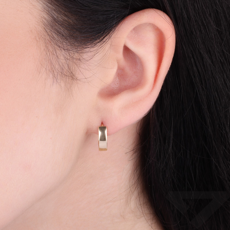 Kolczyki złote gładkie owalne blaszki