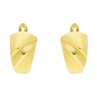 Kolczyki złote żłobione blaszki zapięcie angielskie