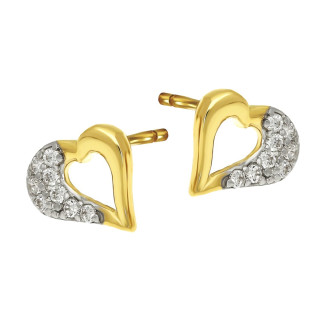 Kolczyki serce ramka cyrkonie bokiem