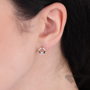 Kolczyki koło ramka z cyrkoniami