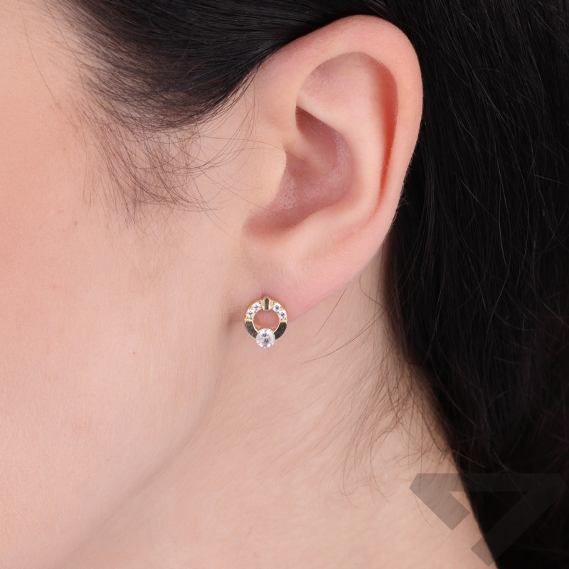 Kolczyki koło ramka z cyrkoniami