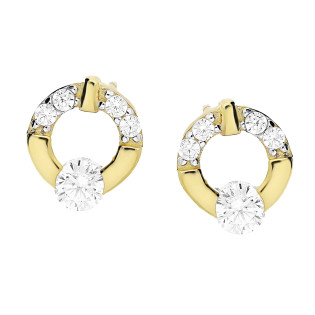 Kolczyki koło ramka z cyrkoniami