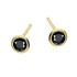 Kolczyki złote z czarną cyrkonią 3 mm
