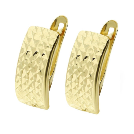 Kolczyki złote blaszki grawerowane