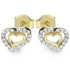 Kolczyki serce cyrkonie i serce ramka
