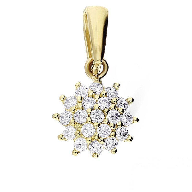 Zawieszka złota kalafior z cyrkoniami