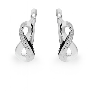 Kolczyki blaszki infinity z białego złota