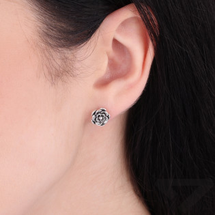 Kolczyki srebrne kwiat oksyda