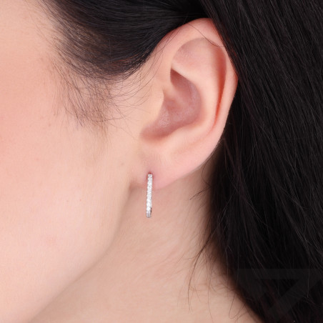 Kolczyki srebrne prostokątne z cyrkoniami