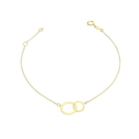 Bransoleta złota klanówka koło ramka gładkie i grawerowane