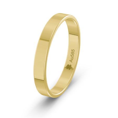 Obrączka złota płaska 3 mm