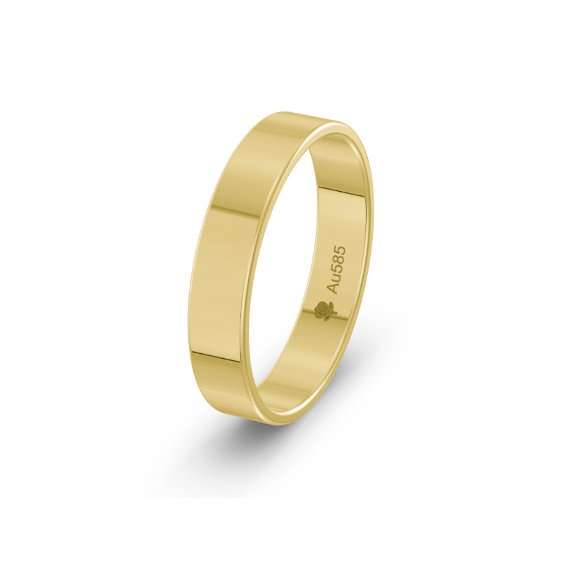 Obrączka złota płaska 4 mm