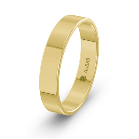 Obrączka złota płaska 4 mm