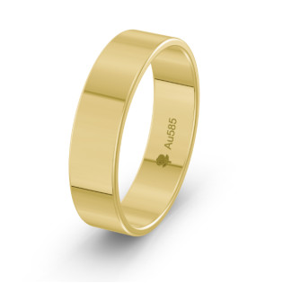 Obrączka złota płaska 5 mm