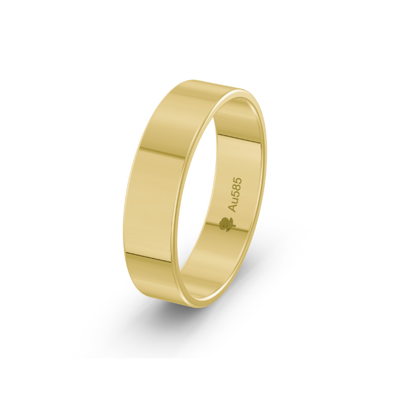 Obrączka złota płaska 5 mm
